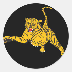 Angry Tiger Classic Round Sticker