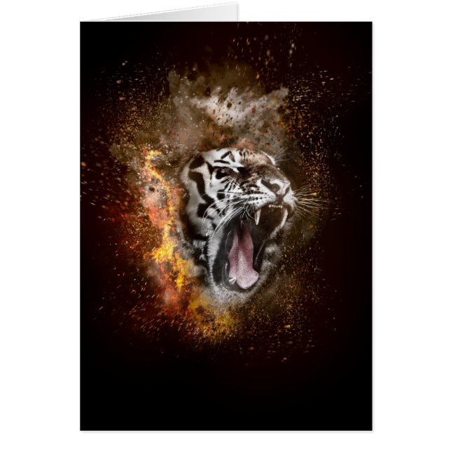 Angry Tiger Encouraging Card (Front)