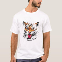 Angry Tiger Face tees