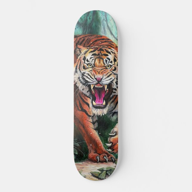 Angry Tiger in the Jungle Skateboard (Front)