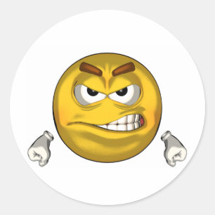 Angry - toon classic round sticker