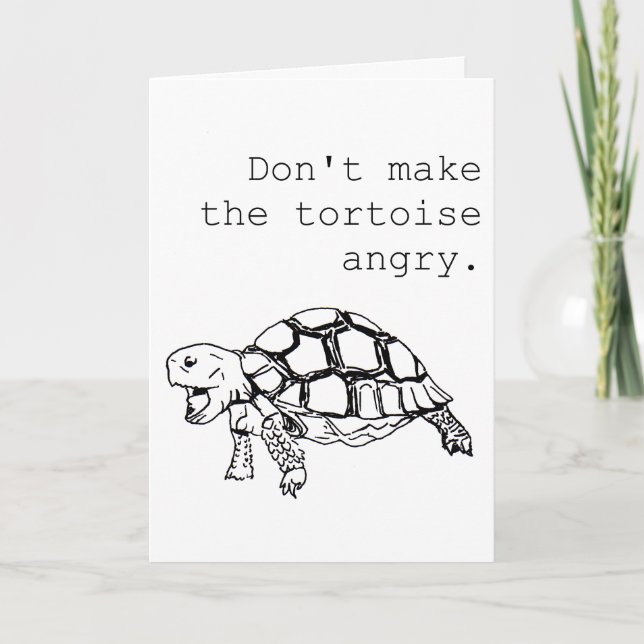 Angry Tortoise any occasion funny hand drawing Card (Front)