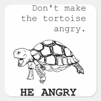 Angry Tortoise Square Sticker