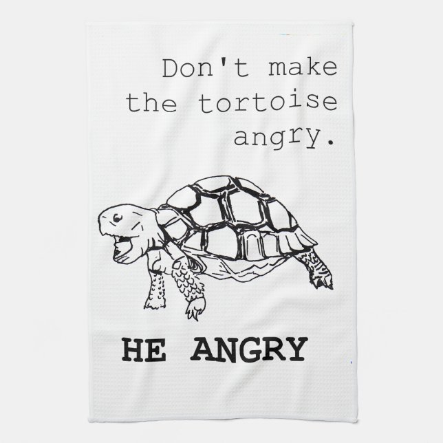 Angry Tortoise Tea Towel (Vertical)
