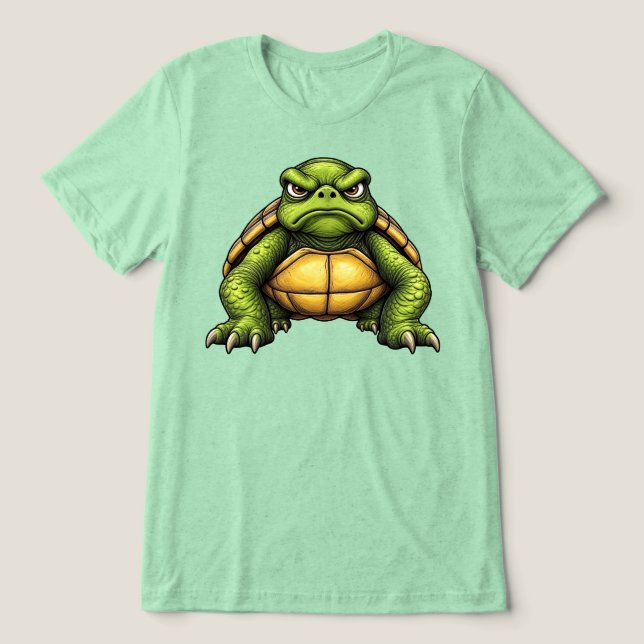 Angry Turtle Warrior Tri-Blend Shirt (Design Front)