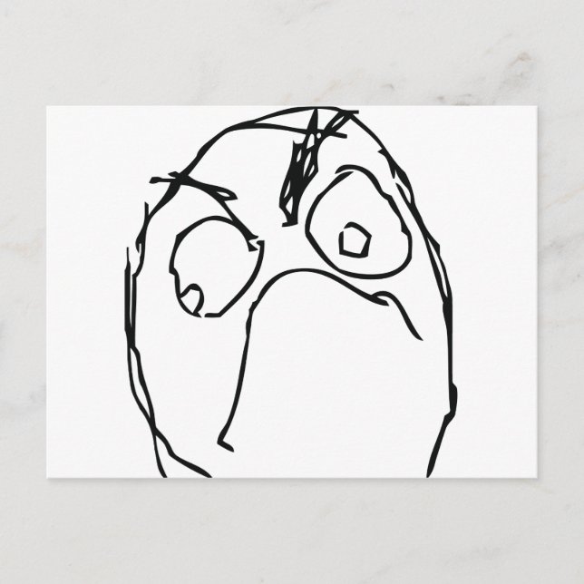 Angry Unhappy Meme Face Postcard (Front)