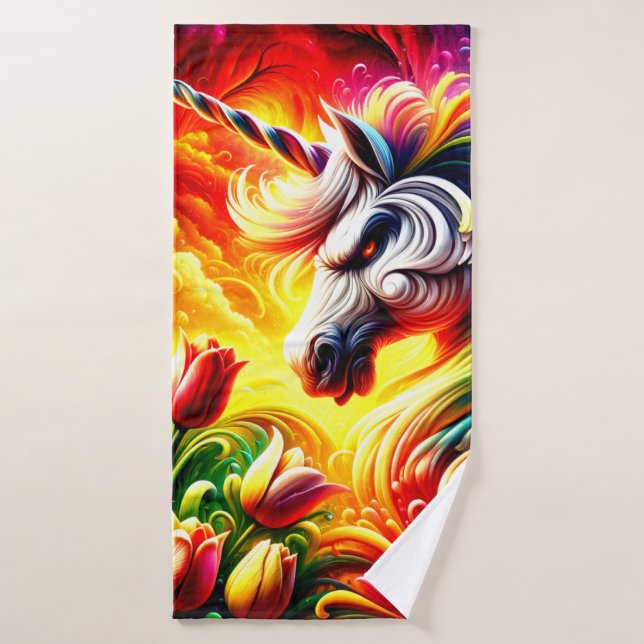 Angry Unicorn Bath Towel (Bath Towel)