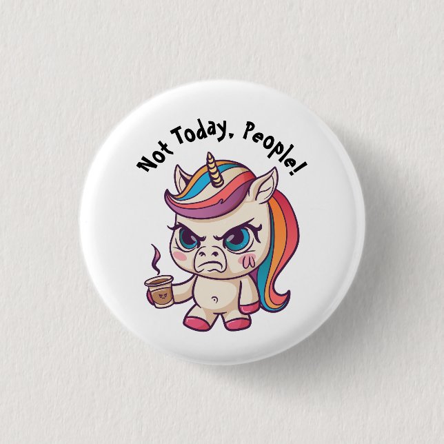 Angry Unicorn Button (Front)