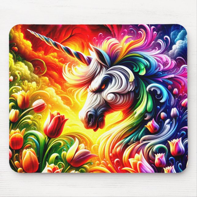 Angry Unicorn Mouse Pad (Front)