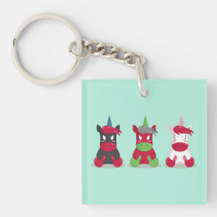 Angry Unicorns Key Ring