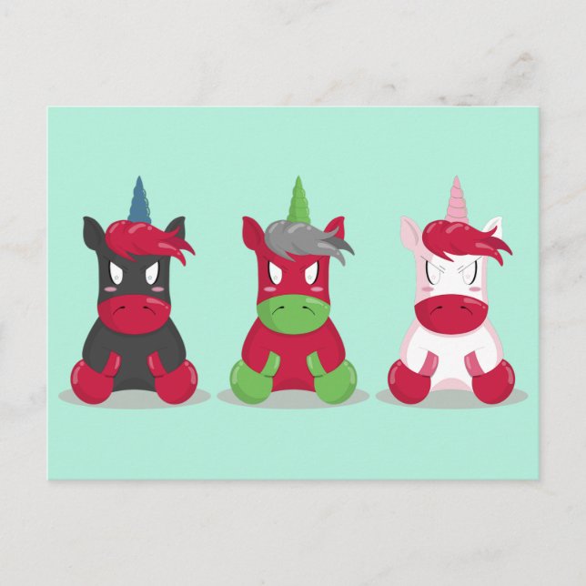 Angry Unicorns Postcard (Front)