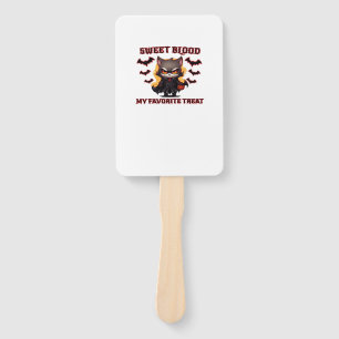 Angry Vampire Cat Craves Sweet Halloween Blood Ove Hand Fan