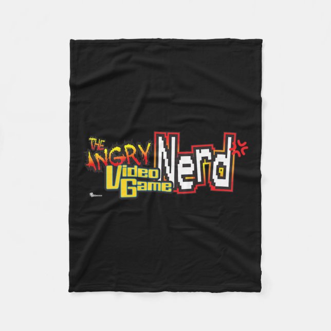 Angry Video Game Nerd Logo Premium  Fleece Blanket (Front)
