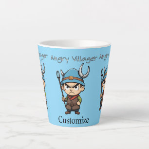 Angry Villager Pitchfork Thunder_Cove Latte Mug