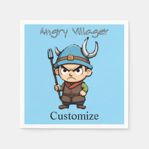 Angry Villager Pitchfork Thunder_Cove Napkin