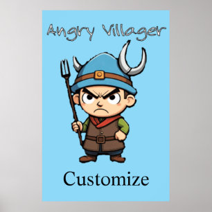 Angry Villager Pitchfork Thunder_Cove Poster