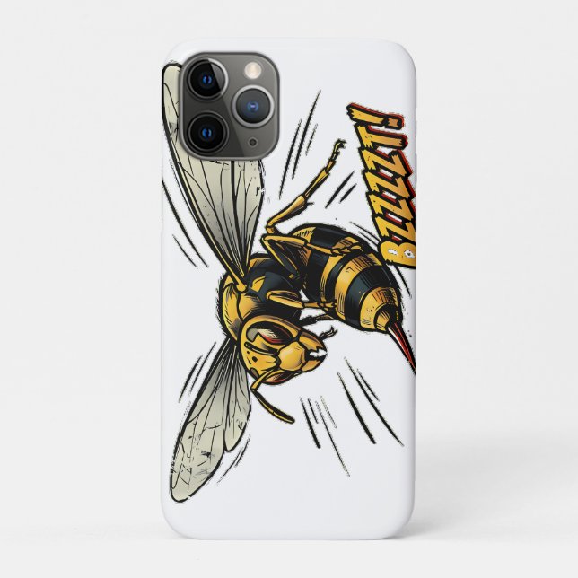 Angry Wasp BZZZT Comic Book Art Case-Mate iPhone Case (Back)