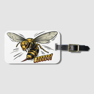 Angry Wasp BZZZT Comic Book Art Luggage Tag