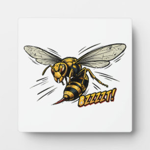 Angry Wasp BZZZT Comic Book Art Plaque