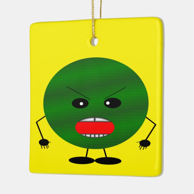 Angry Watermelon by Kenneth Yoncich Ceramic Tree Decoration (Left)