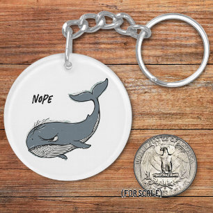 Angry Whale Drawing Sarcastic Phrase Bag Charm Key Ring