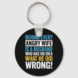 Angry Wife is Husband Engagement Fiancé Couple Key Ring