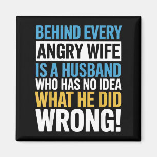 Angry Wife is Husband Engagement Fiancé Couple Magnet