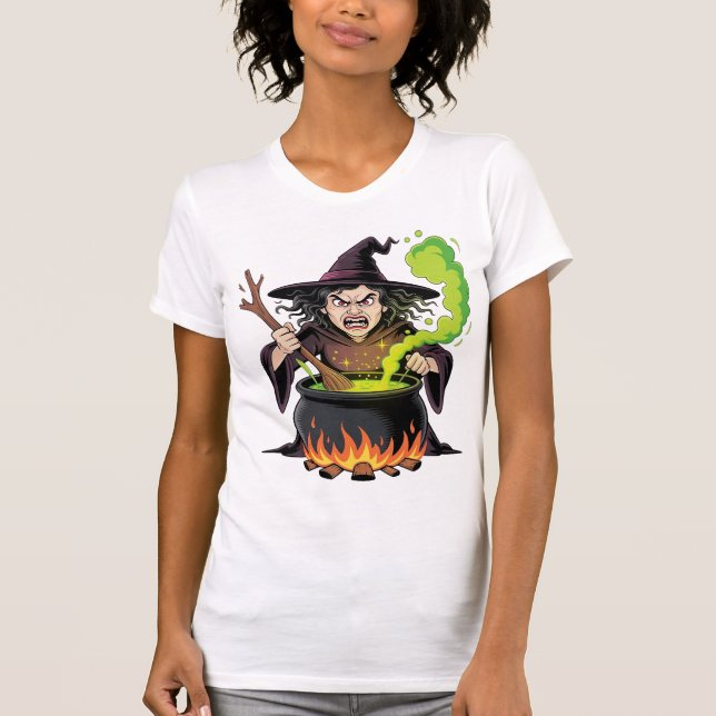 Angry Witch Halloween T-Shirt (Front)