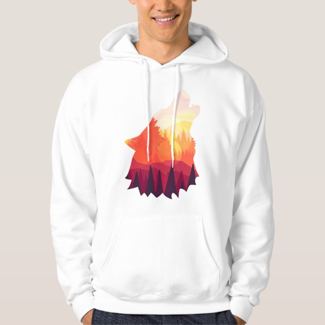 Angry wolf drawing hoodie (Front)