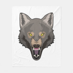 Angry Wolf Fleece Blanket