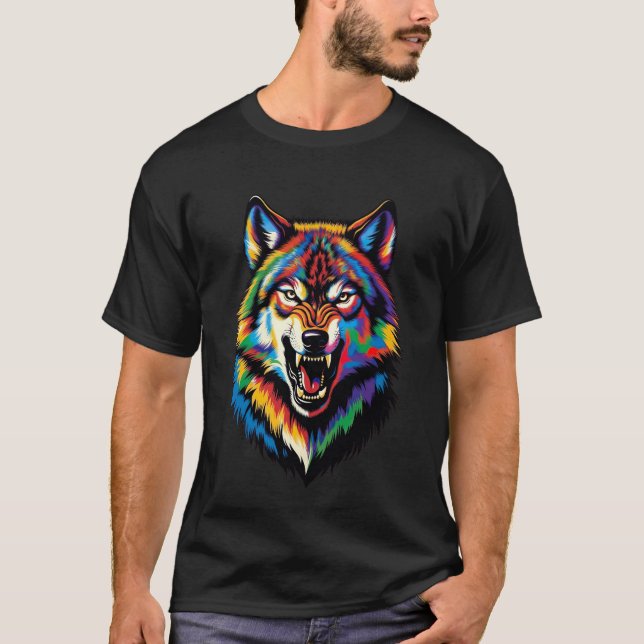 Angry Wolf Head T-Shirt (Front)