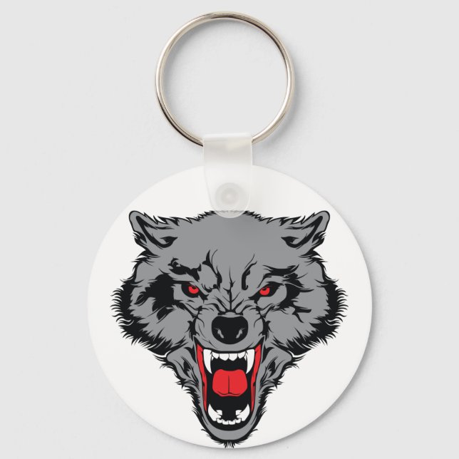 Angry Wolf Key Ring (Front)
