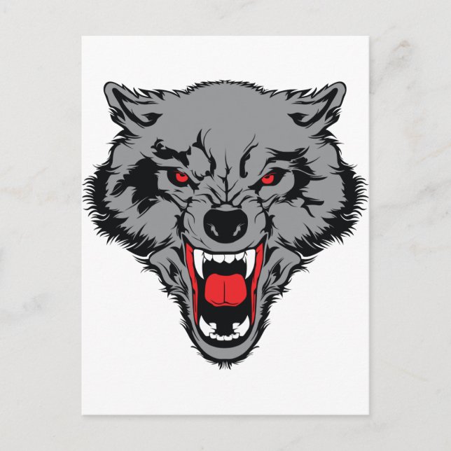 Angry Wolf Postcard (Front)