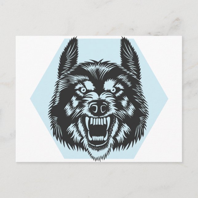 Angry wolf postcard (Front)