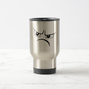 Angry Yellow Face Travel Mug