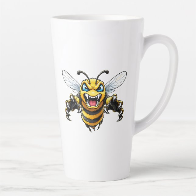 Angry Yellowjacket - Bug Lover Gift Latte Mug (Right)