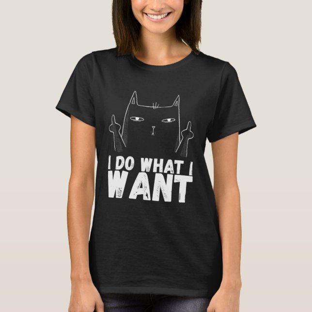 Angrycats  Sarcastic Cat  Black Cat Humour  1 T-Shirt (Front)