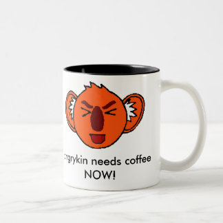 angrykin needs coffee NOW! Two-Tone Coffee Mug