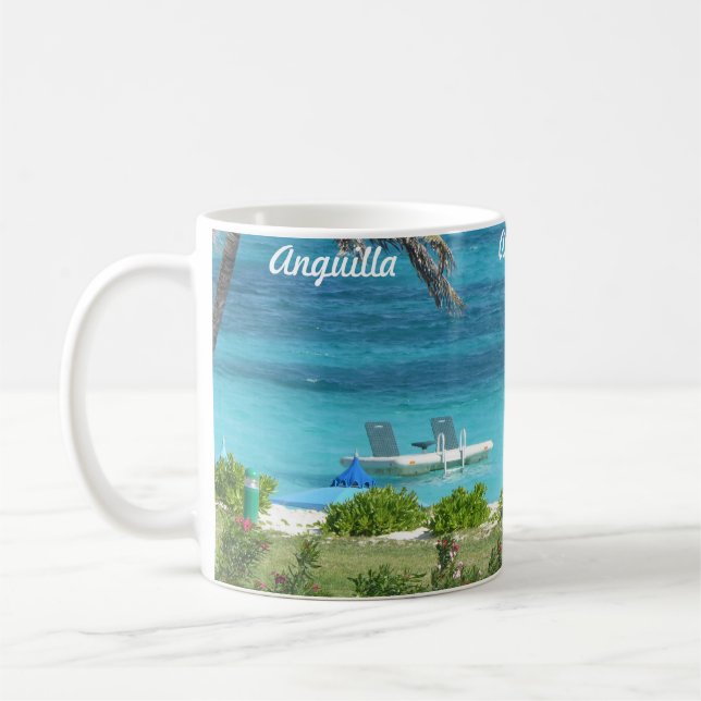 Anguilla blues and greens coffee mug (Left)