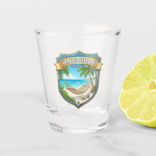 Anguilla Caribbean Beach Hammock Anguilla Shot Glass