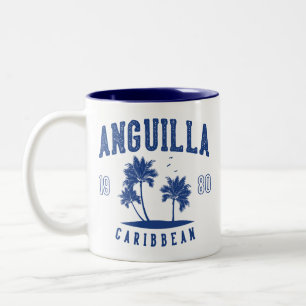 Anguilla Caribbean Palm Tree 1980 Two-Tone Coffee Mug