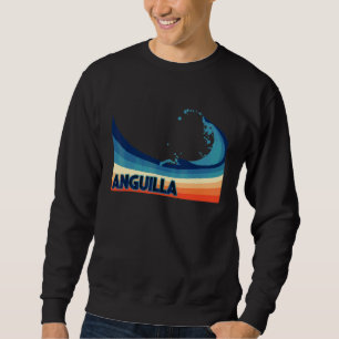 Anguilla Caribbean Retro Surf  Sailing & Fishing V Sweatshirt