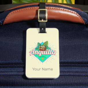 Anguilla Caribbean Retro Vacation Vintage Island Luggage Tag