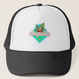 Anguilla Caribbean Retro Vacation Vintage Island Trucker Hat
