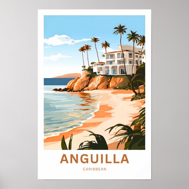 Anguilla Caribbean Travel Print (Front)