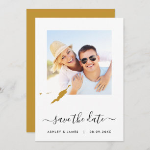 Anguilla Map Photo Wedding Save the Date Card