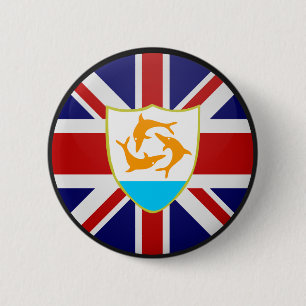 Anguilla quality Flag Circle 6 Cm Round Badge