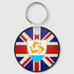 Anguilla quality Flag Circle Key Ring