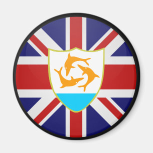 Anguilla quality Flag Circle Magnet