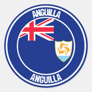 Anguilla Round Emblem Classic Round Sticker